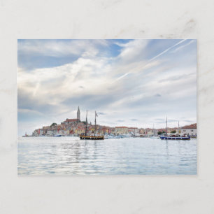 Cartão Postal Velha cidade Ístria de Rovinj ou Rovigno, na Croác