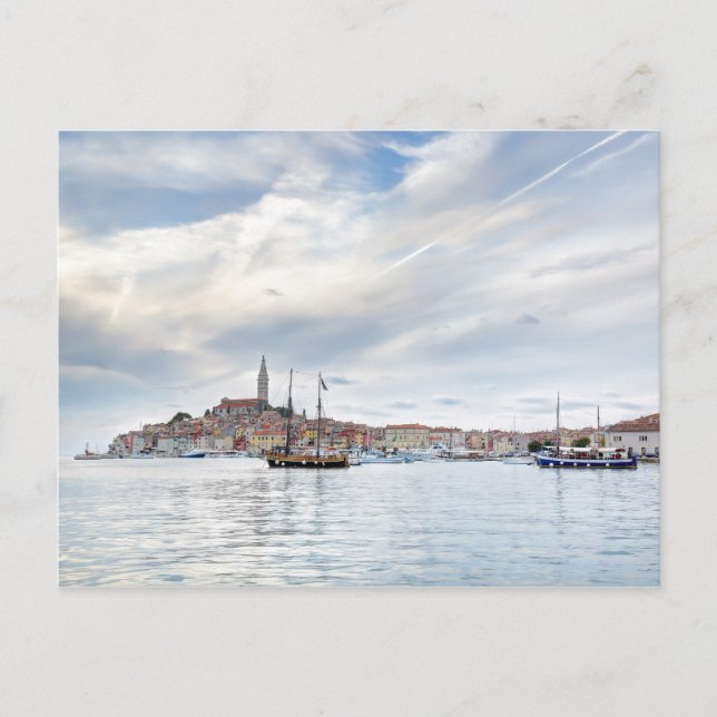 Cartão Postal Velha cidade Ístria de Rovinj ou Rovigno, na Croác (Frente)