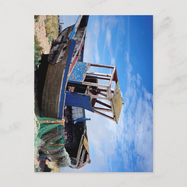 Cartão Postal Velha embarcação de pesca. (Frente)