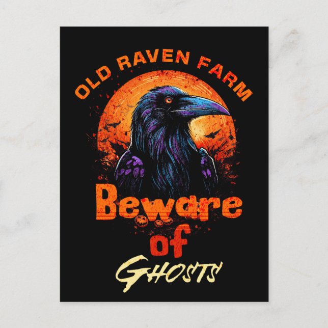 Cartão Postal Velha Fazenda Raven - Cuidado com Fantasmas Spooky (Frente)