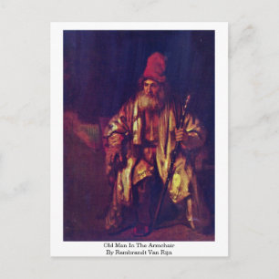 Cartão Postal Velho Cadeira De Armário De Rembrandt Van Rijn