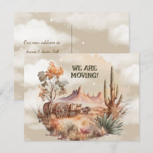Cartão Postal Velho Cena Ocidental Estamos nos Movendo