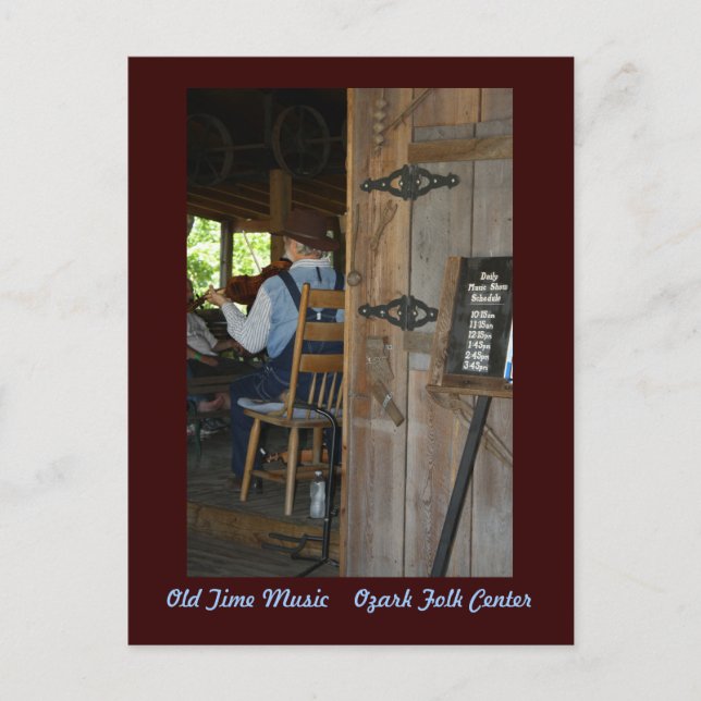 Cartão Postal ~ velho da música do tempo o violinista (Frente)