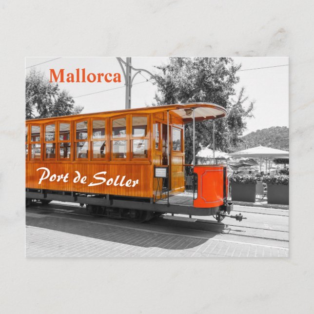 Cartão Postal Velho elétrico de Mallorca de Port de Soller (Frente)