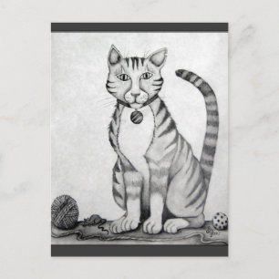Cartão Postal Velho Gato Tigre Tom