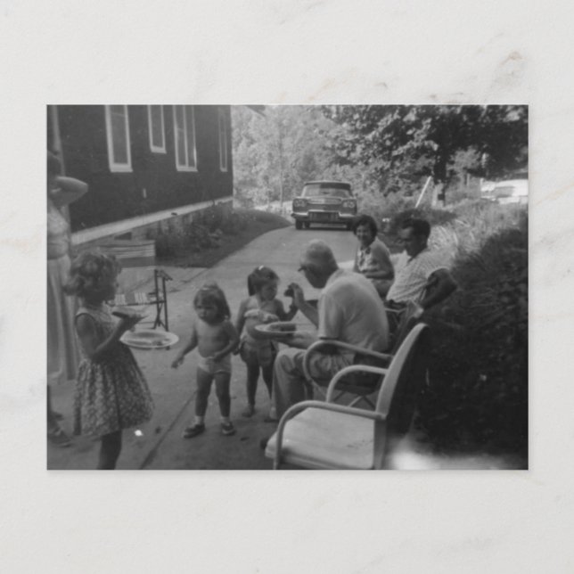 Cartão Postal Velho jogo de piquenique de verão (Frente)