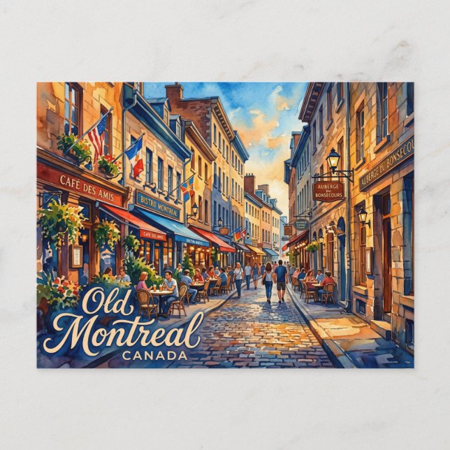 Cartão Postal Velho Montreal Canadá (Frente)