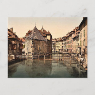 Cartão Postal Velho palácio e canal, Annecy, Foto clássica Franç