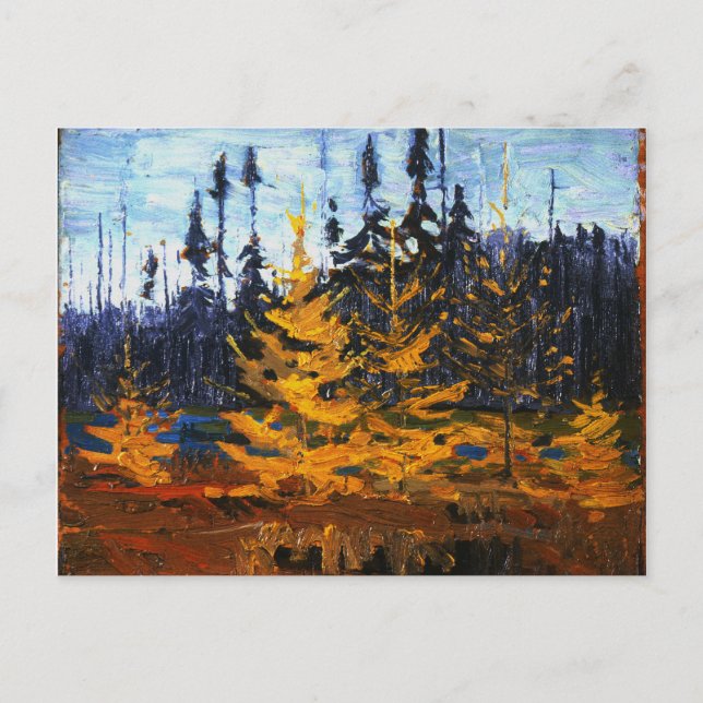 Cartão Postal Velho Selvagem Canadense Tom Thomson Tamaracks (Frente)