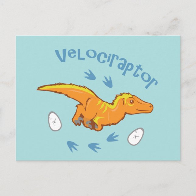 Cartão Postal Velociraptor Bonito (Frente)