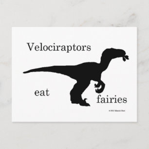 Cartão Postal velociraptors comem fadas