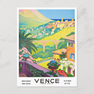 Cartão Postal Vence France viagens vintage