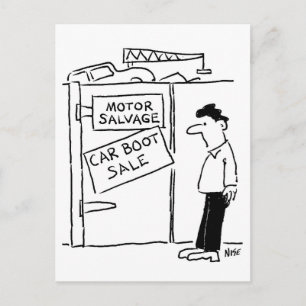 Cartão Postal Venda de Carros em Ferros-Velhos Cartoon