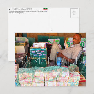 Cartão Postal Vendedor de Moeda, Hargeisa, Somalilândia Viagem