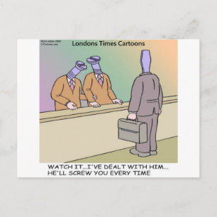 Cartão Postal Vendedor Maluco por Rick London Divertido