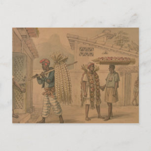 Cartão Postal Vendedores de alho e cebola, 1826 (c/c no papel)