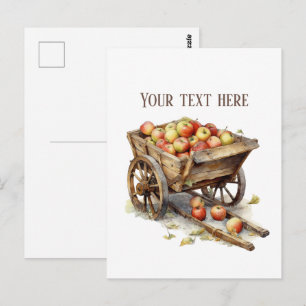 Cartão Postal Vendedores de maçãs fofos personalizáveis 