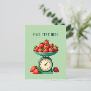 Cartão Postal Vendedores de morango divertidos personalizáveis