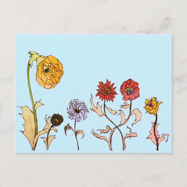 Cartão Postal Vendo Flores (Frente)