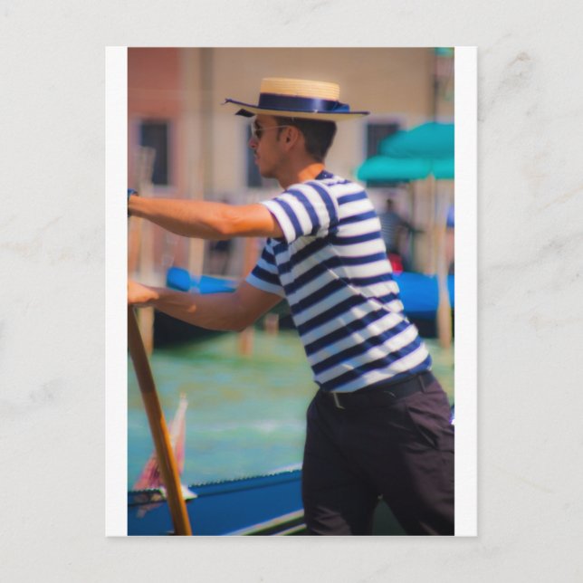 Cartão Postal Venetian Gondolier (Frente)