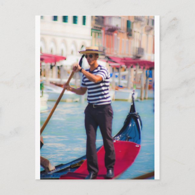Cartão Postal Venetian Gondolier (Frente)