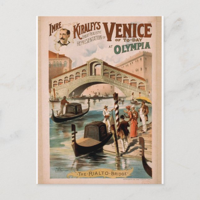 Cartão Postal Veneza, A Noiva do Mar, "A Ponte Rialto" (Frente)