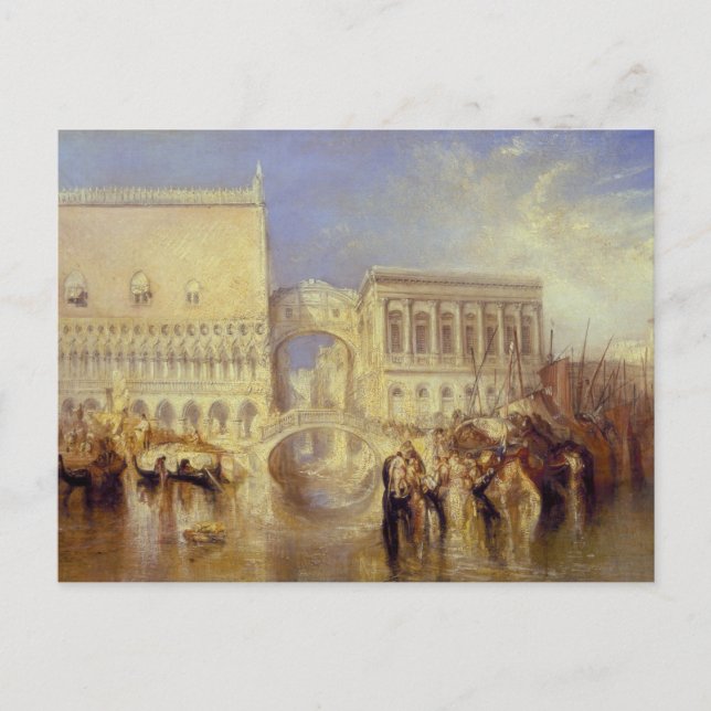 Cartão Postal Veneza a Ponte dos Suspiros J. M. W. Turner Itália (Frente)