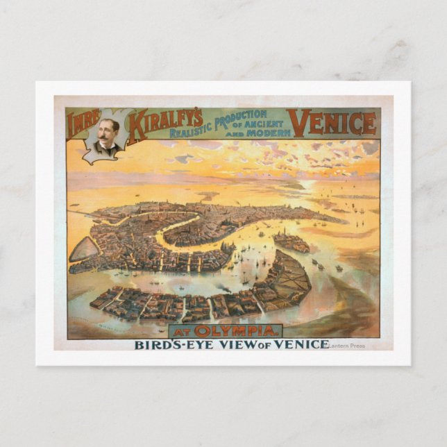 Cartão Postal Veneza antiga e moderna na olimpíada aérea (Frente)