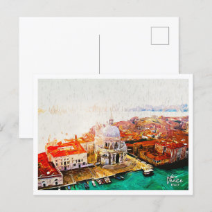 Cartão Postal Veneza Itália Belo Pintor de Óleo Paisagem