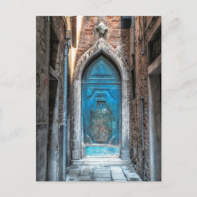 Cartão Postal Veneza Itália Blue Door Poste Card (Frente)