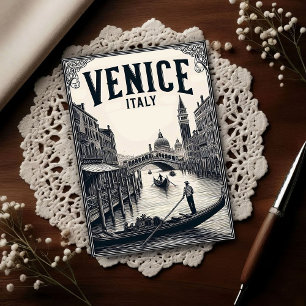 Cartão Postal Veneza Itália Gôndola Viagem Antiga