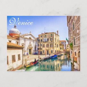 Cartão Postal Veneza Itália Gondolas City View Artística