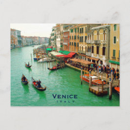 Cartão Postal Veneza, Itália - Gondolas No Grande Canal