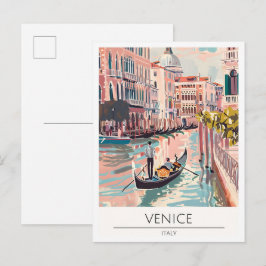Cartão Postal Veneza Itália Ilustração de Arte Viagem