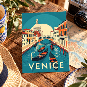 Cartão Postal Veneza Itália Ponte de Rialto Vintage
