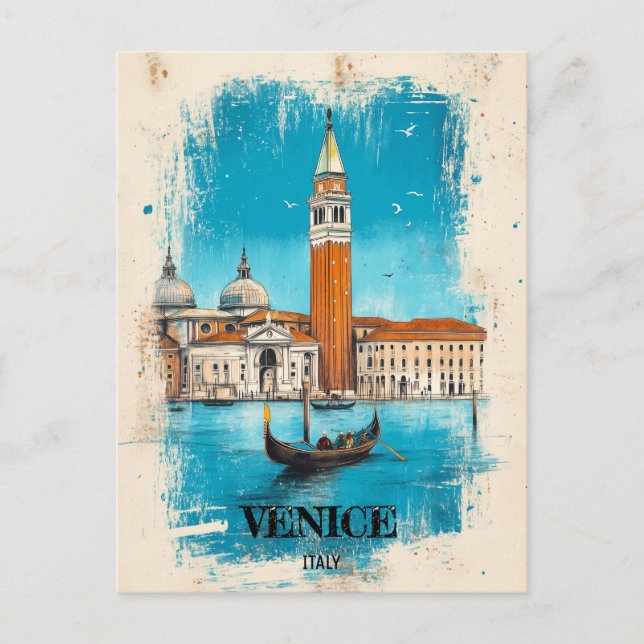 Cartão Postal Veneza Itália Viagem (Frente)