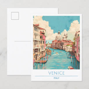 Cartão Postal Veneza Itália Viagem Antiga 