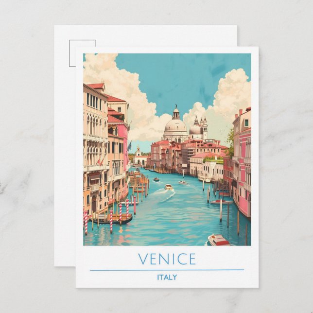 Cartão Postal Veneza Itália Viagem Antiga  (Frente/Verso)