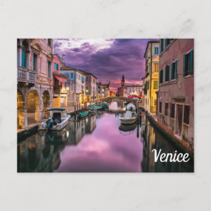 Cartão Postal Veneza Modelo de Texto e Imagem Itália