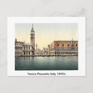 Cartão Postal Veneza Piazzetta Itália anos 1890