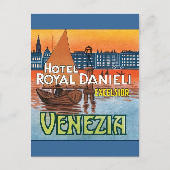 Cartão Postal Venezia Hotel Royal Danieli (Frente)
