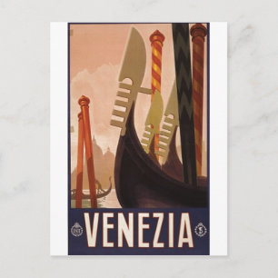 Cartão Postal Venezia poster de viagens 1920 Veneza, Itália