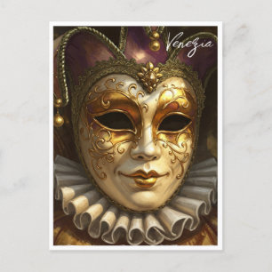 Cartão Postal Venezia Venezia Venezia Itália Carnaval Máscara