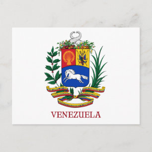 Cartão Postal VENEZUELA - emblema/casaco de armas/pavilhão/símbo
