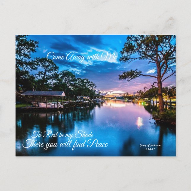 Cartão Postal Venha comigo Serene Lake Postcard (Frente)