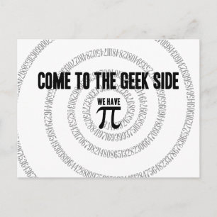Cartão Postal Venha para o Lado Geek para a Decoração do Pi