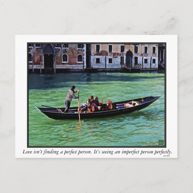Cartão Postal Venice Gnadola & Canal com Cotação de Amor (Frente)