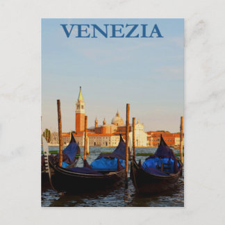 Cartão Postal Venice Gondola Viagens vintage