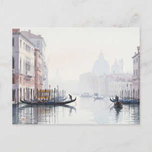 Cartão Postal Venice Itália Viagem Souvenir Watercolor