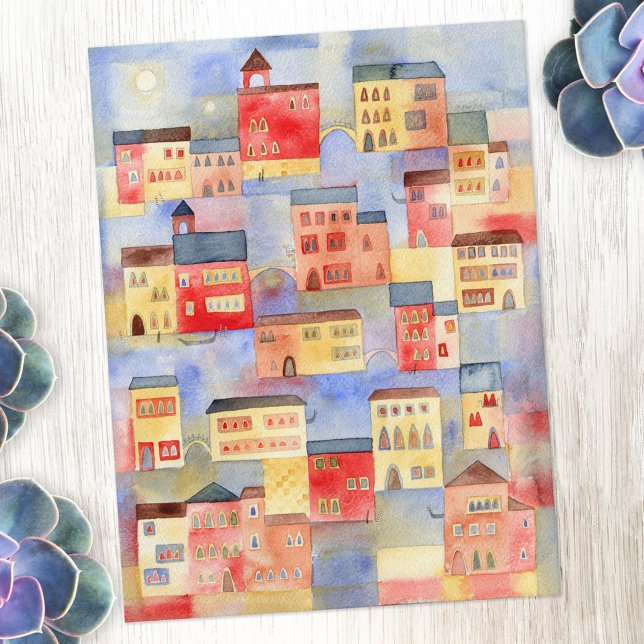 Cartão Postal Venice Watercolor (Criador carregado)